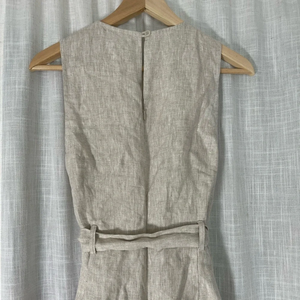 Reformation 100% linen Naomi jumpsuit in natural size 2